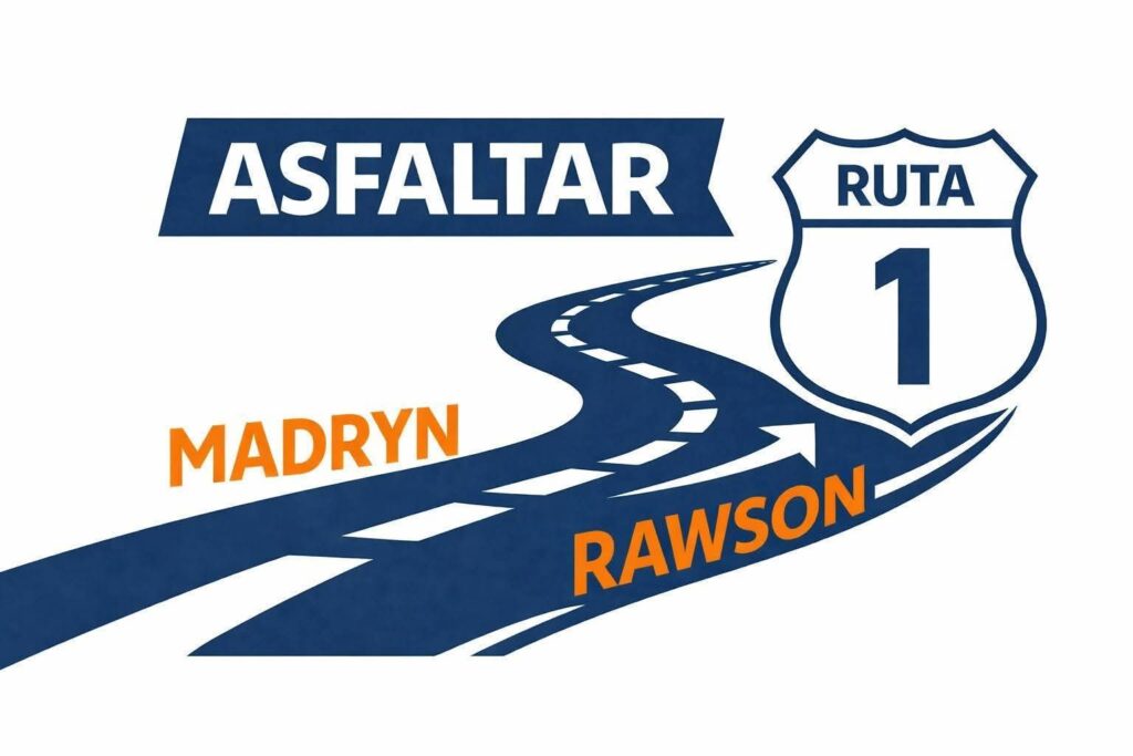 Asfaltar ruta 1. Rawson - Pto. Madryn