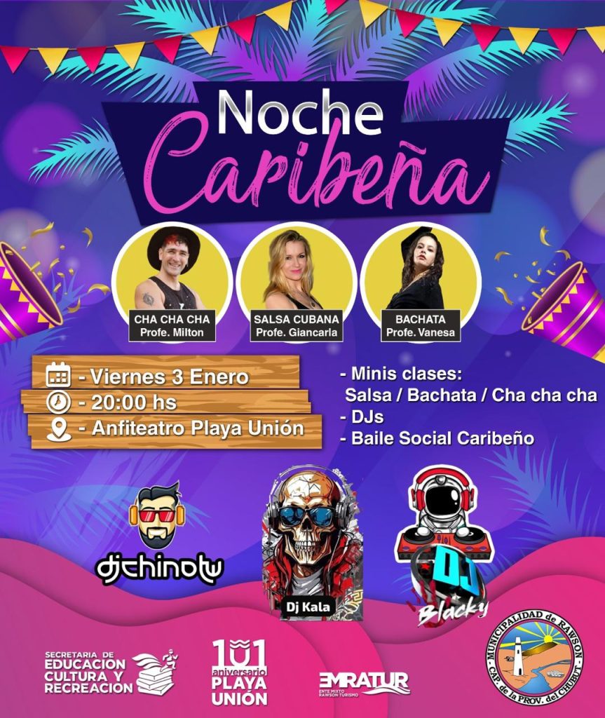 Con Dj’s en vivo y bailes, este viernes llega la “Noche Caribeña” al Anfiteatro de Playa Unión