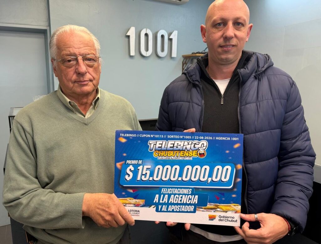 Un jubilado de Rawson recibió los $ 15 millones que ganó en el Telebingo