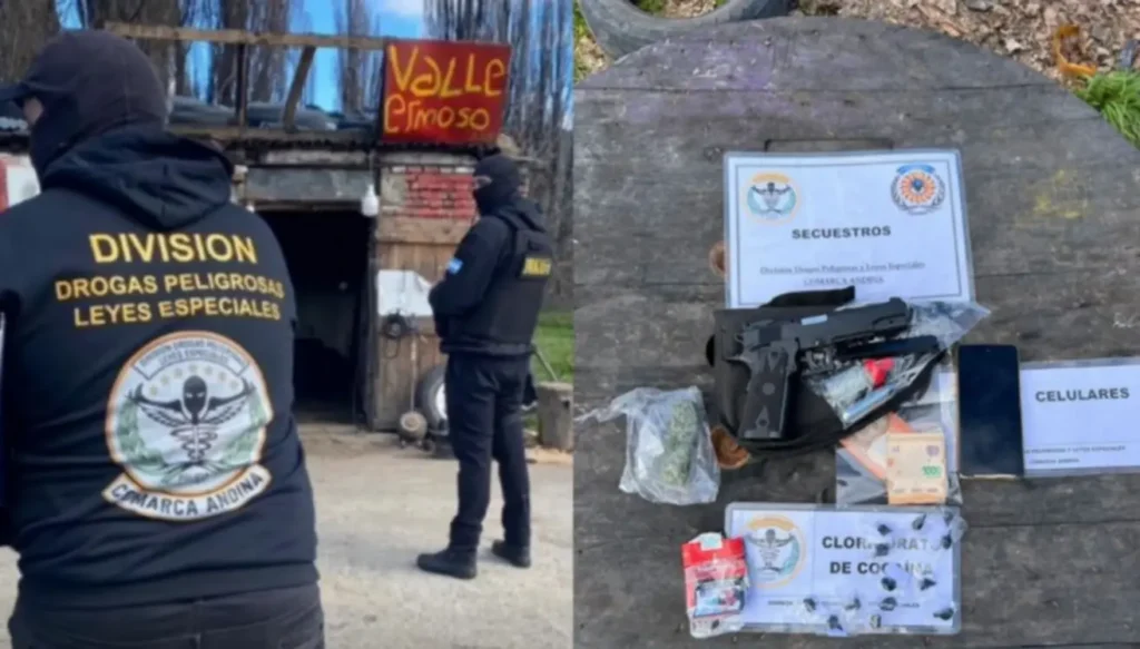 El Hoyo: allanamientos y secuestros positivos por narcomenudeo en una gomería