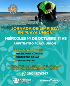 Este miércoles jornada de limpieza con estudiantes vecinos e instituciones en Playa Unión