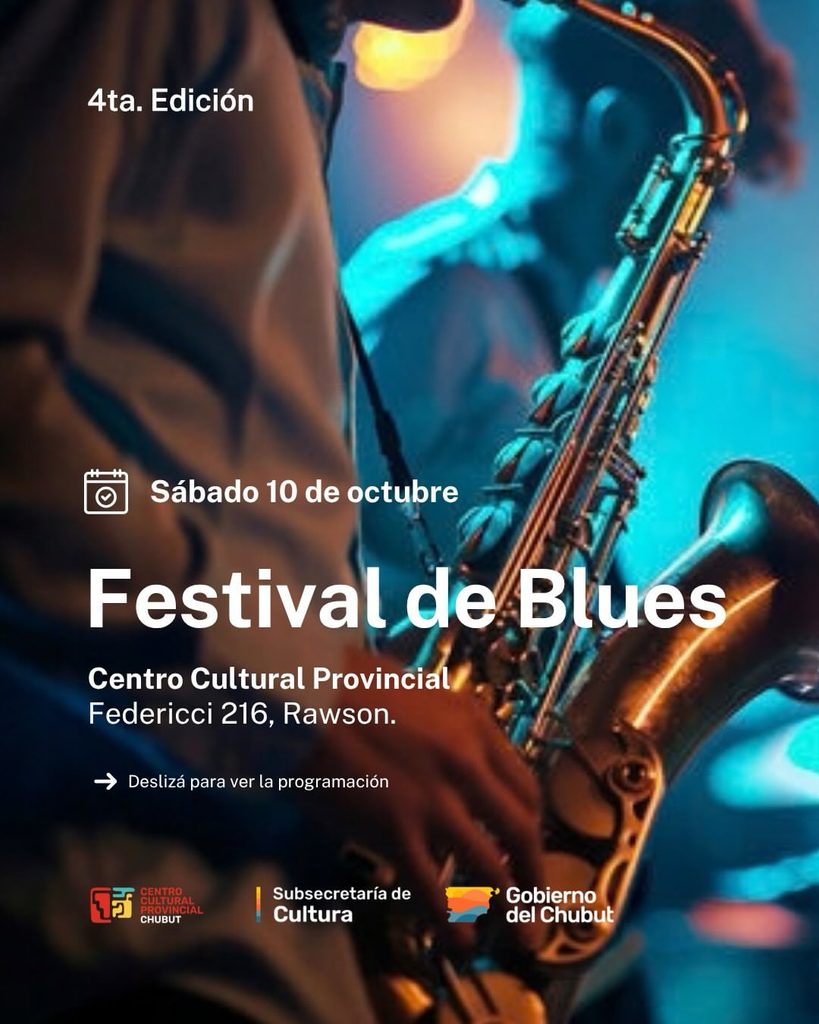Llega el 4° Festival de Blues: música, clínicas y feria solidaria en Rawson