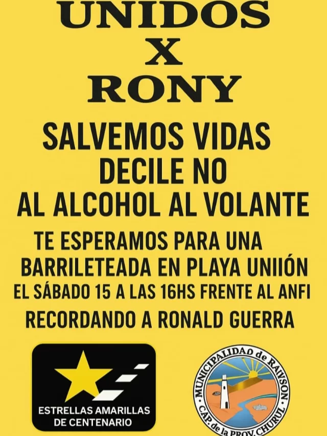 UNIDOS X RONY  Barrileteada en Playa Unión recordando a Ronald  Guerra.  ¡Decile NO al alcohol al volante!