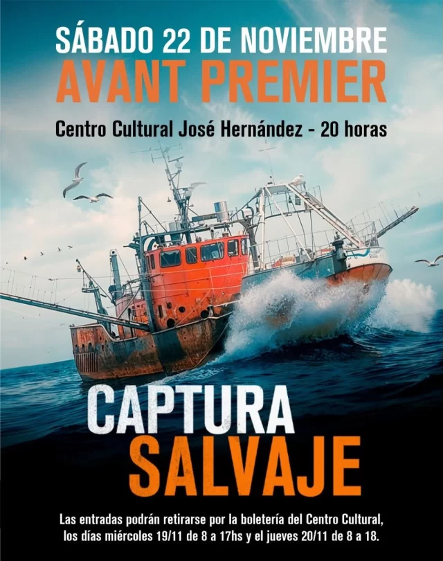 Este sábado 22 de noviembre se realizará la avant premier de la miniserie “Captura Salvaje” en el Centro Cultural José Hernández, a las 20:00 horas.  Las entradas podrán retirarse por la boletería del Centro Cultural, a partir de este miércoles 19/11, de 8:00 y a 17:00, y el jueves 20/11 de 8:00 a 18:00 horas.  Entrada gratuita.
